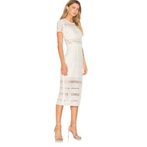 STYLESTALKER from Revolve Venice Eyelet Midi Sheath Dress in Blanc White‎ Sz L